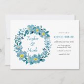 Invitation Couronne turquoise de fleurs (Devant)