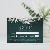 Invitation Couronne vintage sombre avec feuillage rustique (Debout devant)