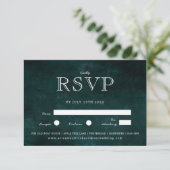 Invitation Couronne vintage sombre avec feuillage rustique (Debout devant)