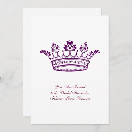 Invitation Couronne violette (Devant / Derrière)