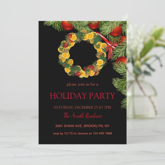 Invitation Couronnes de Noël mignonnes (Debout devant)