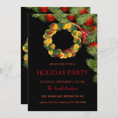 Invitation Couronnes de Noël mignonnes (Devant / Derrière)