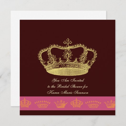 Invitation Couronnes d'or (Devant / Derrière)