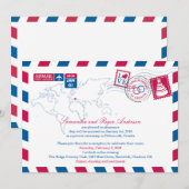 Invitation Courrier aérien de Croatie Réception de mariage (Devant / Derrière)