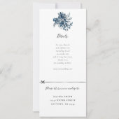 Invitation courroie florale bleu aquarelle avec fixation rsvp (Dos)