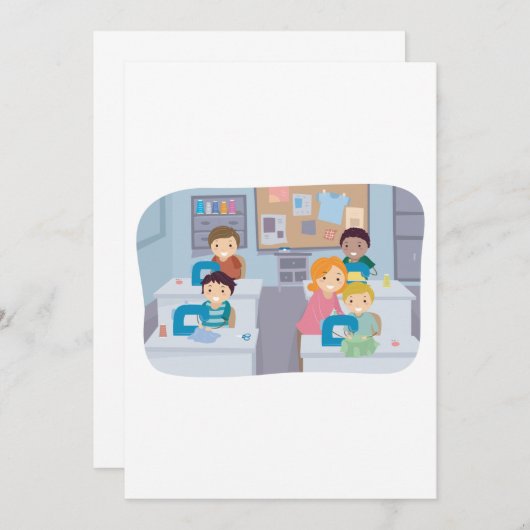 Invitation Cours de couture pour enfants Fun Crafting et appr (Devant / Derrière)