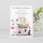 Invitation Cours de cuisine pour une soirée entre filles (Debout devant)