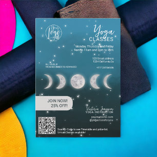 Invitation Cours de studio d'instructeur de Yoga sous la lune