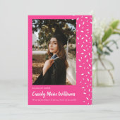 Invitation Cours de White Pink Confeti (Debout devant)