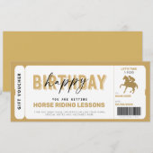 Invitation Cours d'équitation Bon Cadeau Ticket Chèque-Cadeau (Devant / Derrière)