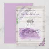 Invitation Cours d'huiles essentielles à l'aquarelle Lavande  (Devant / Derrière)