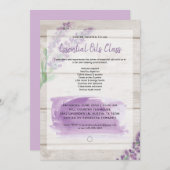 Invitation Cours d'huiles essentielles de lavande et de bois  (Devant / Derrière)