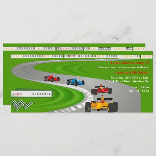 Invitation Course à l'invitation de finition (Devant / Derrière)