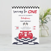 Invitation Course à un premier anniversaire de enfant (Debout devant)