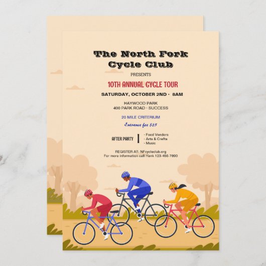 Invitation Course à vélo (Devant / Derrière)