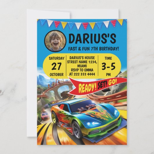 Invitation Course Anniversaire Bash (Devant)