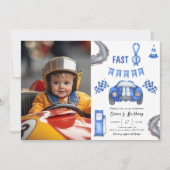 Invitation Course aquarelle Voiture premier anniversaire Fast (Devant)