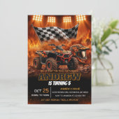 Invitation Course ATV d'anniversaire de course tout-terrain p (Debout devant)