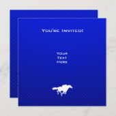 Invitation Course de chevaux bleue (Devant / Derrière)