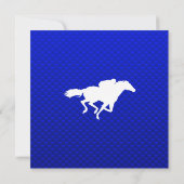 Invitation Course de chevaux bleue (Dos)