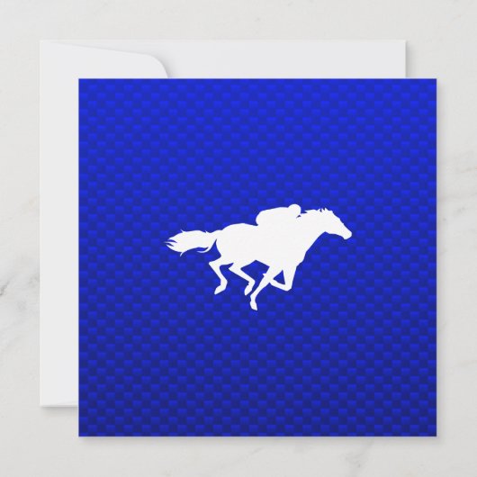 Invitation Course de chevaux bleue (Dos)