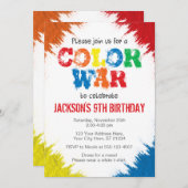 Invitation Course de couleur de l'invitation | d'anniversaire (Devant / Derrière)