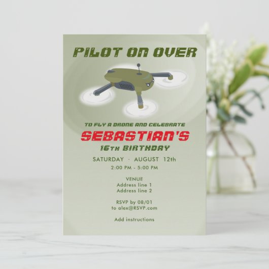 Invitation Course de drones Véhicule aérien RC pour fête d'an (Debout devant)