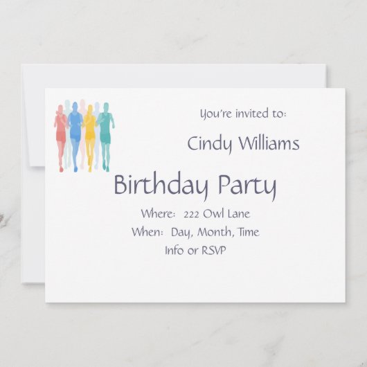 Invitation Course de piste Coureur thème Anniversaire (Dos)