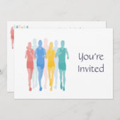 Invitation Course de piste Coureur thème Anniversaire (Devant / Derrière)