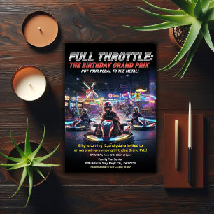 Invitation Course de vitesse d'anniversaire Full Throttle