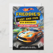 Invitation Course de vitesse fête d'anniversaire (Devant)