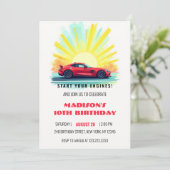 Invitation Course de vitesse moderne Red Sport Voiture Annive (Debout devant)