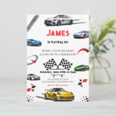 Invitation Course de vitesse moderne Sport Voiture Anniversai (Debout devant)