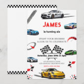 Invitation Course de vitesse moderne Sport Voiture Anniversai (Devant / Derrière)