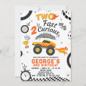 Invitation Course de voiture deux rapide deux Curieux anniver (Devant)