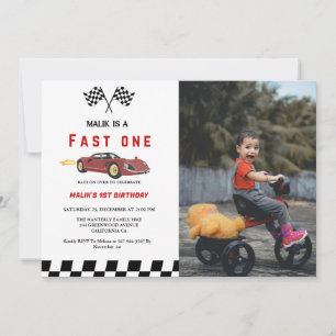 Invitation Course de voiture Fast One Boy Premier anniversair