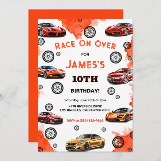 Invitation Course d'enfants sur la course de vitesse supérieu (Devant / Derrière)