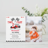 Invitation Course deux rapide voiture garçon 2e anniversaire  (Debout devant)