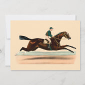 Invitation Course équestre vintage Cheval Jockey Derby (Dos)