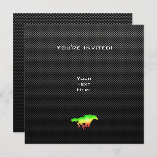 Invitation Course hippique élégante (Devant / Derrière)