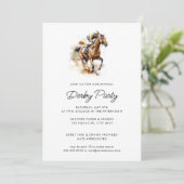 Invitation Course Jockey Aquarelle moderne Horse Derby Party (Debout devant)