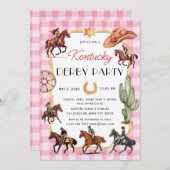 Invitation Course moderne Horse Derby Party équestre (Devant / Derrière)