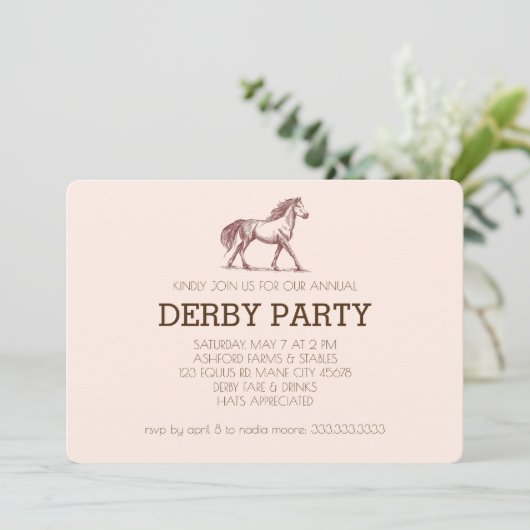 Invitation Course moderne Horse Derby Party équestre (Debout devant)
