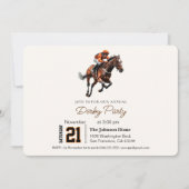 Invitation Course moderne Horse Derby Party équestre (Devant)