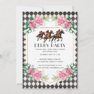 Invitation Course moderne Horse Derby Party équestre