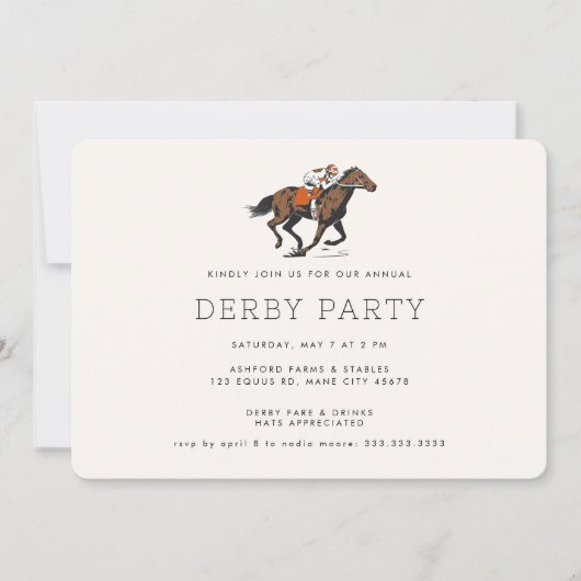 Invitation Course moderne Horse Derby Party équestre (Devant)