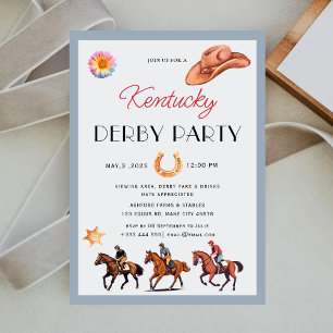 Invitation Course moderne Horse Derby Party équestre