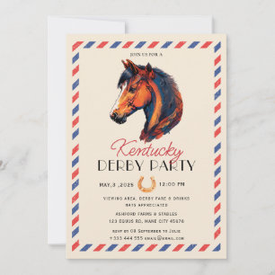 Invitation Course moderne Horse Derby Party équestre