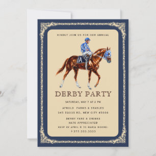 Invitation Course moderne Horse Derby Party équestre Invitati
