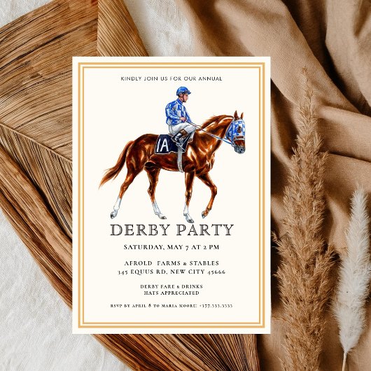 Invitation Course moderne Horse Derby Party équestre Invitati